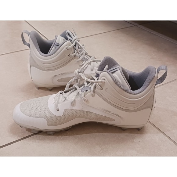 Under Armour Command MC Mid UA Lacrosse Cleats White 3025639-100 Men\'s Size 11.5 main image 4